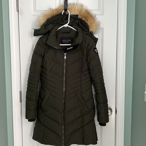 Pajar Canada women's chevron long quilted puffer.